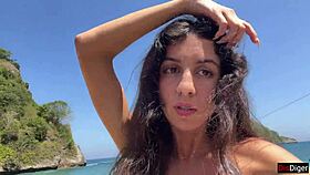 Hottie Sucks My Dick On Public Beach With Cum On Face