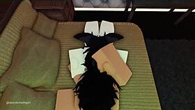 Is that cute moth girl in Roblox getting her throat roughly fucked?