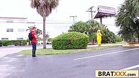 hunting that elusive tiny 18+ brunette with tattoo and big ass turns into hardcore missionary fucking