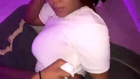 Petite ebony girl with tight pussy loves taking dick