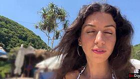 Hottie Sucks My Dick On Public Beach With Cum On Face