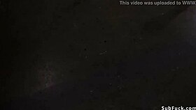 pale slave submits to huge dick in tight bondage.