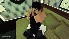 Is that cute moth girl in Roblox getting her throat roughly fucked?