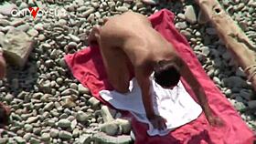 beach slut wife blows and fucks publicly 😈