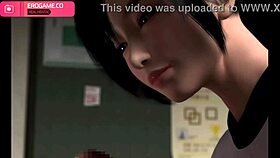 cute girl in sportswear gives footjob, handjob, and blowjob until cum