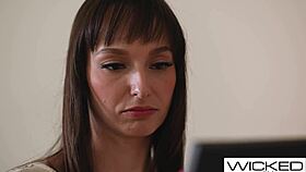 WICKED - busty brunette WIFE FANTASIZES about HOT BLONDE when FUCKING HUSBAND