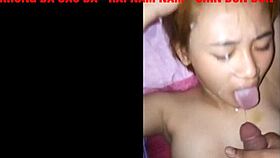 Vietnamese sex film with wife enjoying cum drinking