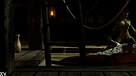 Jax battles Sheeva in Mortal Kombat parody