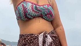 i got naked on the beach, he got hard, and i grabbed his dick a bit.