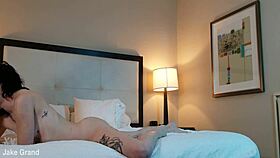 tatted petite woman slowly sucking cock deepthroat style