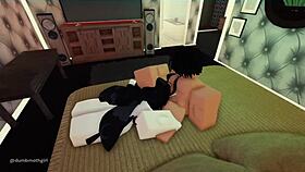 Is that cute moth girl in Roblox getting her throat roughly fucked?