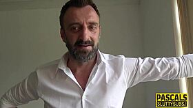 Fetish milf sub throated deeply with big cock in assfucking scene