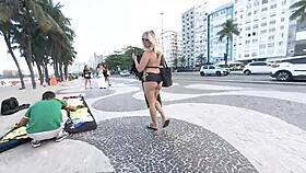 i walk in mini short on copacabana beach and guys stare at my sexy latina body