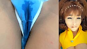 Hey, Ahegao Orgasm Cosplay Girl Diane Masturbating to Squirting Wet Pussy