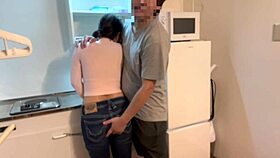 Couple rushes sex in kitchen before school