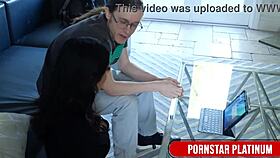 Horny violet myers blackmails tech guy for pussy pounding