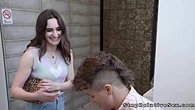 guy welcomes and fucks in bathroom