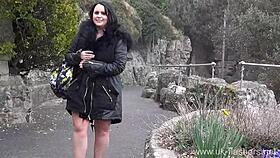 naughty milf sarah jane flashes and masturbates outdoors in public
