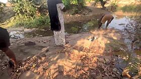 Outside encounter with this shy village girl