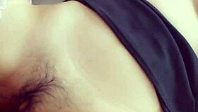 Your girl rides hairy pussy during web chat