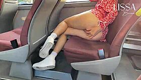 Hot Woman Touches Herself on Public Bus