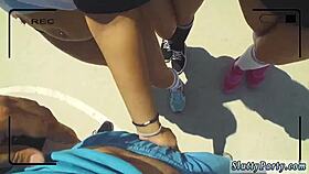 Public teen outdoor sex at americas cup party