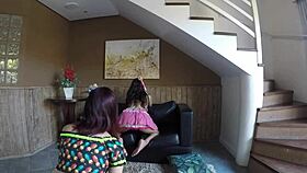 The girls found the snake at the June festival and fell mouth on it