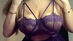 I love groping my big natural tits right here on the bed, they're so juicy and full.