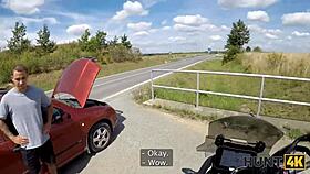 hunt4k bike ride turns into outdoor deepthroat and hardcore sex