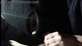 i'm so horny as she deepthroats my cock in the car, her big tits bouncing