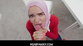 Hijab Family - Arab Teen Naudi Nala Needs $1000 Loan from Hung Guy
