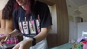 The girls found the snake at the June festival and fell mouth on it