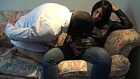 Perverted woman humilates her young turkish lover