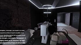 Roblox cutest slut tries her best to please me in game