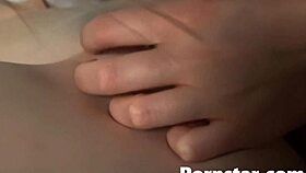 Look at these teen babes licking and fingering each other on the bed.