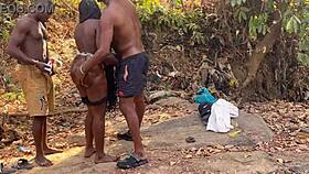 Outside encounter with this shy village girl