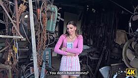 i, the young debtor, showed the collector my intense squirt in the outdoor garden.