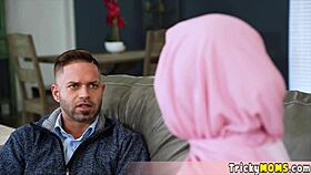 busty milf in hijab hesitant to fuck but mickey managed to persuade her into a quickie