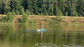 I flash my small tits in pink micro bikini at the beach, oops