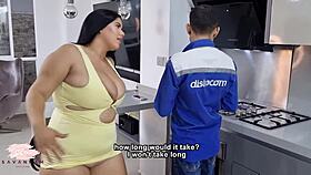 Horny woman seduces gas technician bbw savannah watson