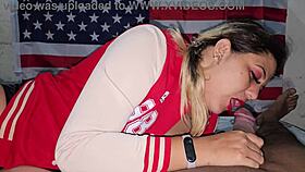 She passionately sucks my cock with intense heat