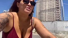 What a sweaty pussy flashing on the street while biking!