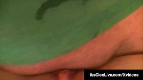 Cam cutie Cleo gets a surprise on her freckled face