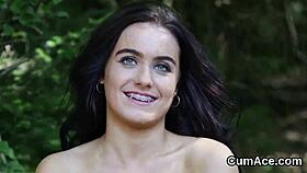 Hot Babe Receives Facial Cumshot While Sucking