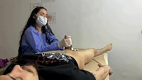 doctora culona sucking me in hospital office until i cum on her hands