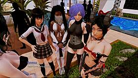 Exploring the harem hotel in a game adventure