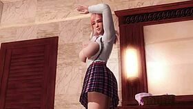 Honoka from Doa5 poses teasingly in gravure studio.