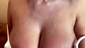 woman with big milky tits receives massage