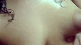 Latina woman exhibits sensual body touches