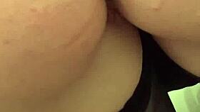 Brunette Babe BJ and ANAL in Restroom